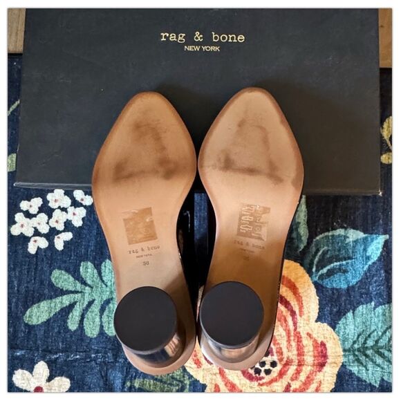 Rag & Bone Wiley High Boots Dark Winterberry Patent Leather - Picture 11 of 16